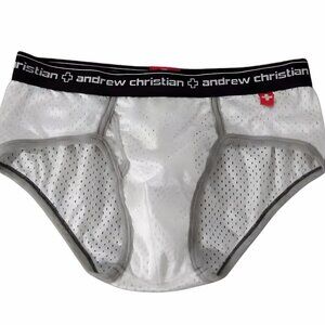 Andrew Christian Vintage Mesh Underwear White Large